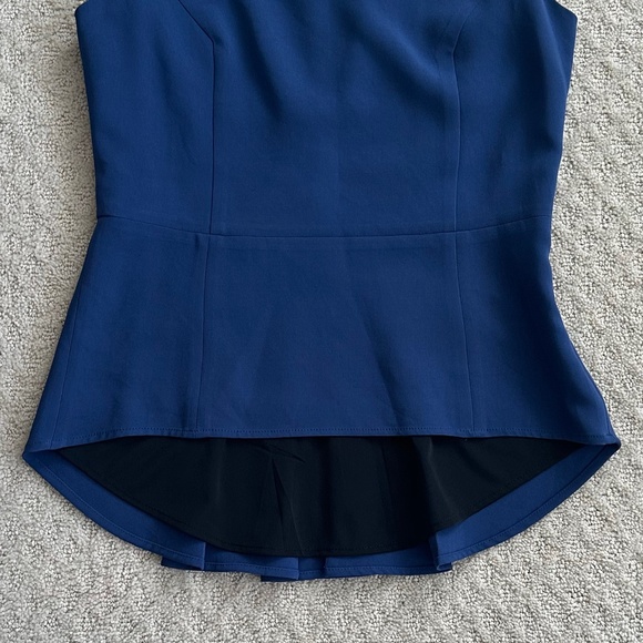 Rag & Bone Sleeveless Pleated High-Low Peplum Top Blue/Black Size 4 Modern Edgy - Picture 3 of 11